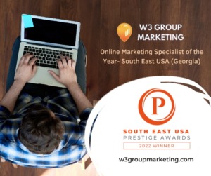 W3 Group Marketing won a Prestige Award for "Online Marketing Specialist of the Year - South East USA (Georgia)