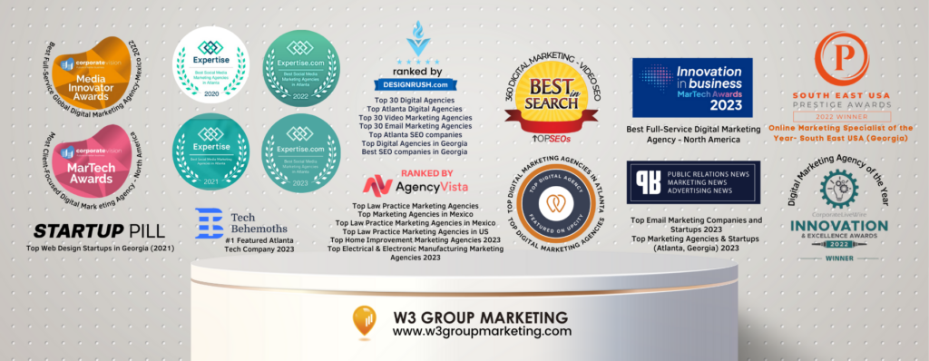 What awards W3 Group Marketing has won as of sometime in 2023
