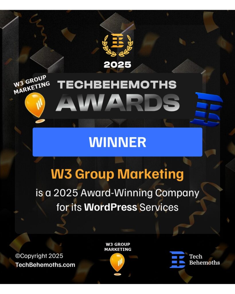 TechBehemoths: W3 Group Marketing ins a 2025 Award-Winning Company for its WordPress services